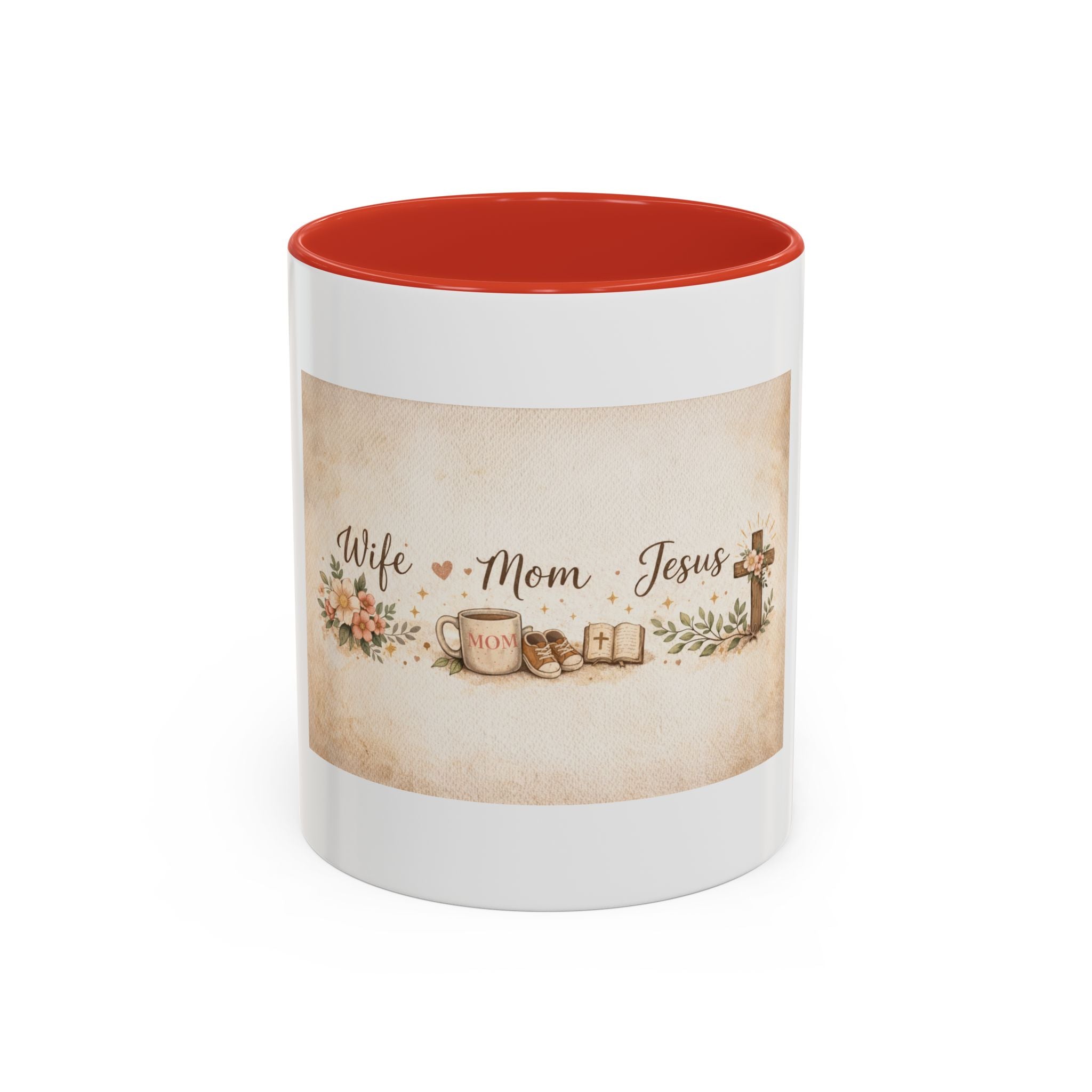 'Wife, Coffee, Jesus' Accent Coffee Mug