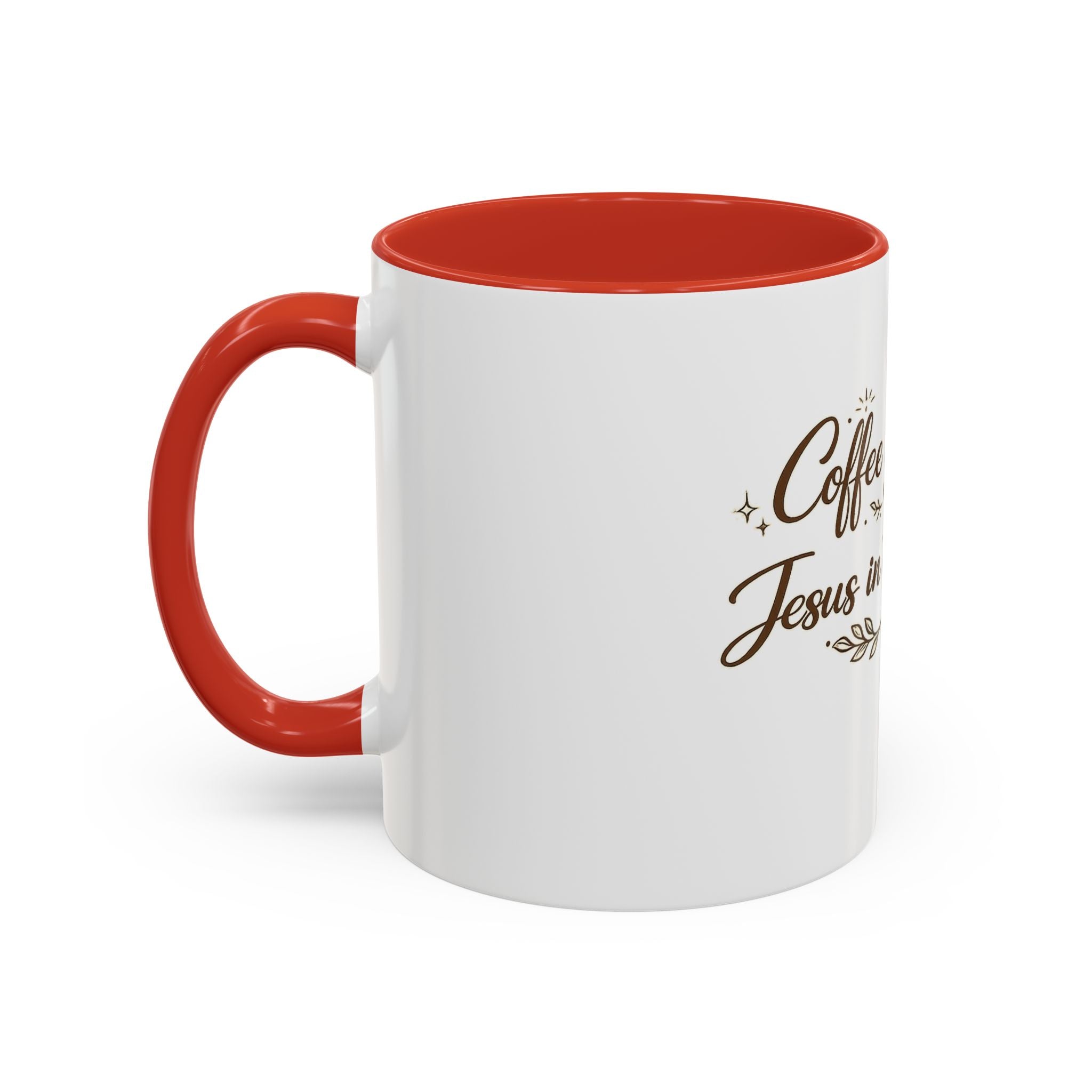 ''Coffee in Hand, Jesus in the Moment' Accent Coffee Mug