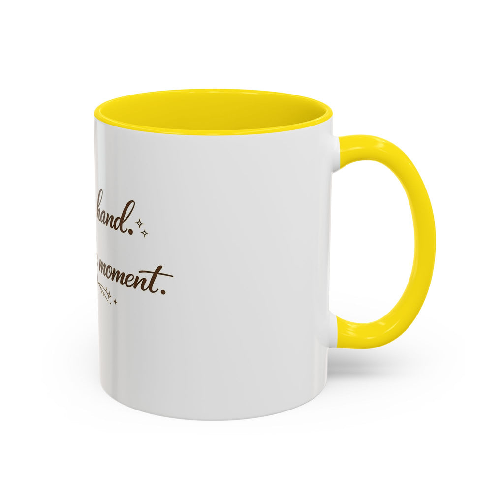 ''Coffee in Hand, Jesus in the Moment' Accent Coffee Mug