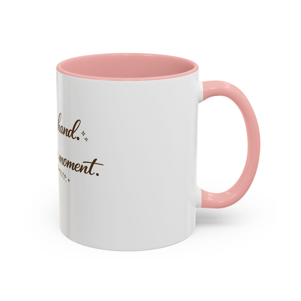 ''Coffee in Hand, Jesus in the Moment' Accent Coffee Mug