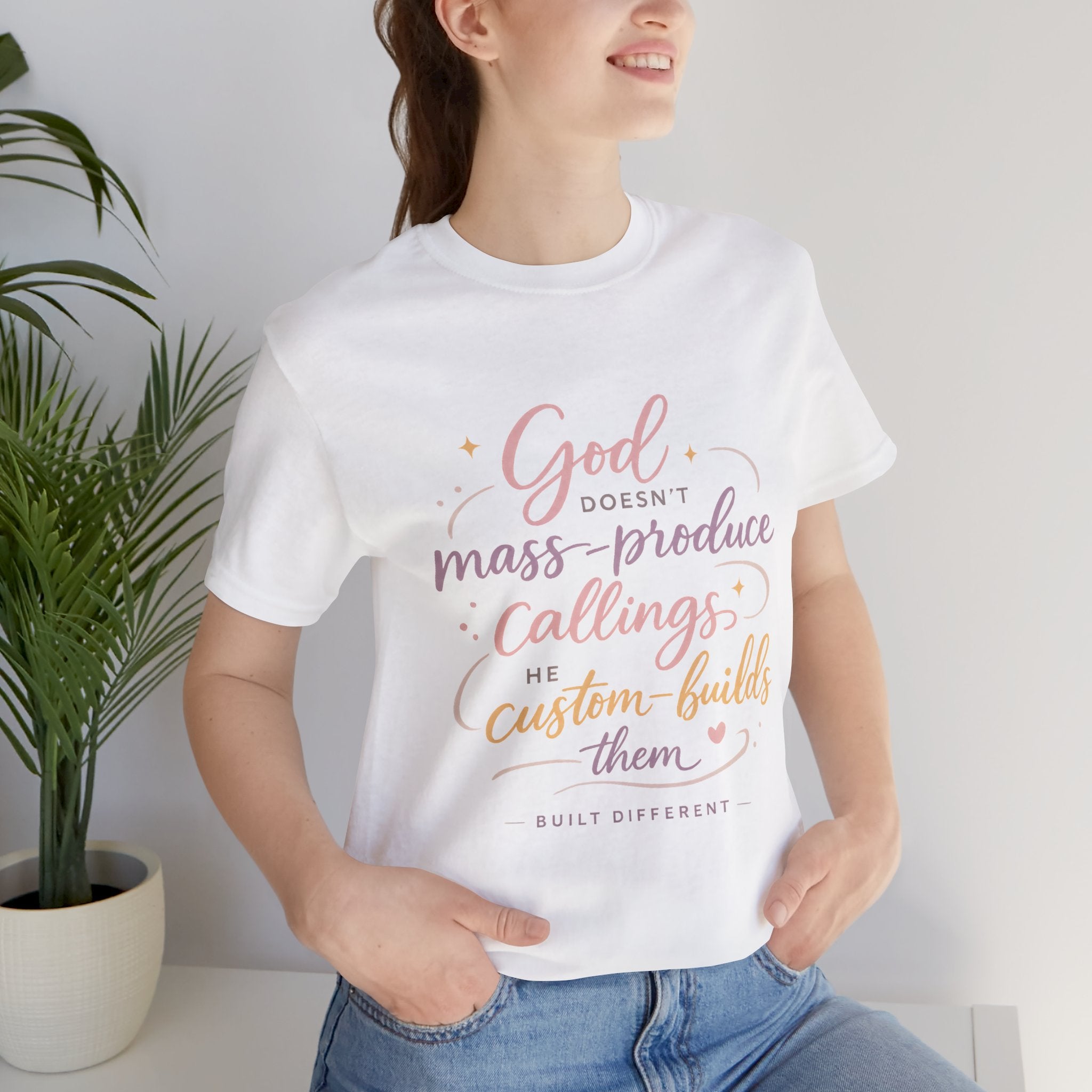 'God Doesn't Mass Produce' Jersey Short Sleeve Tee