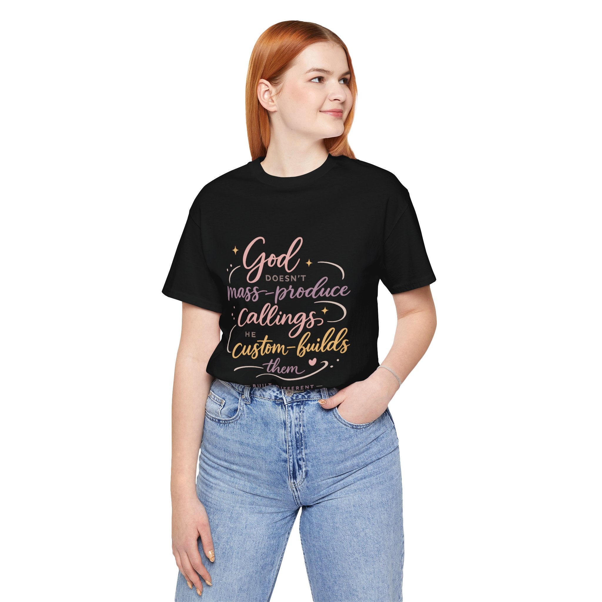 'God Doesn't Mass Produce' Jersey Short Sleeve Tee