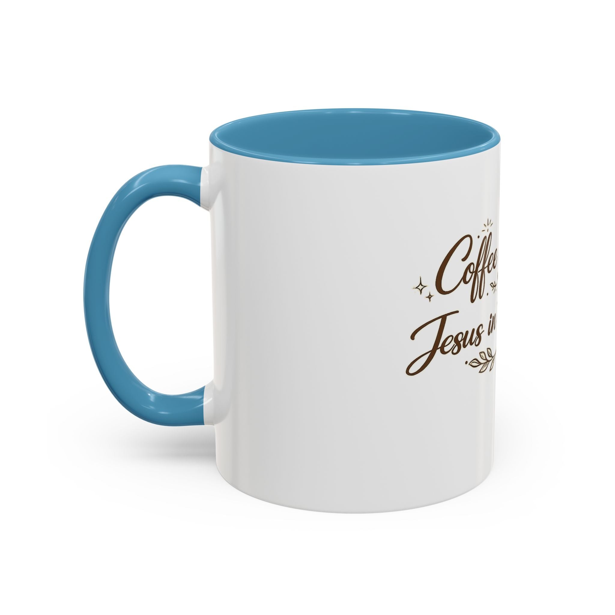''Coffee in Hand, Jesus in the Moment' Accent Coffee Mug