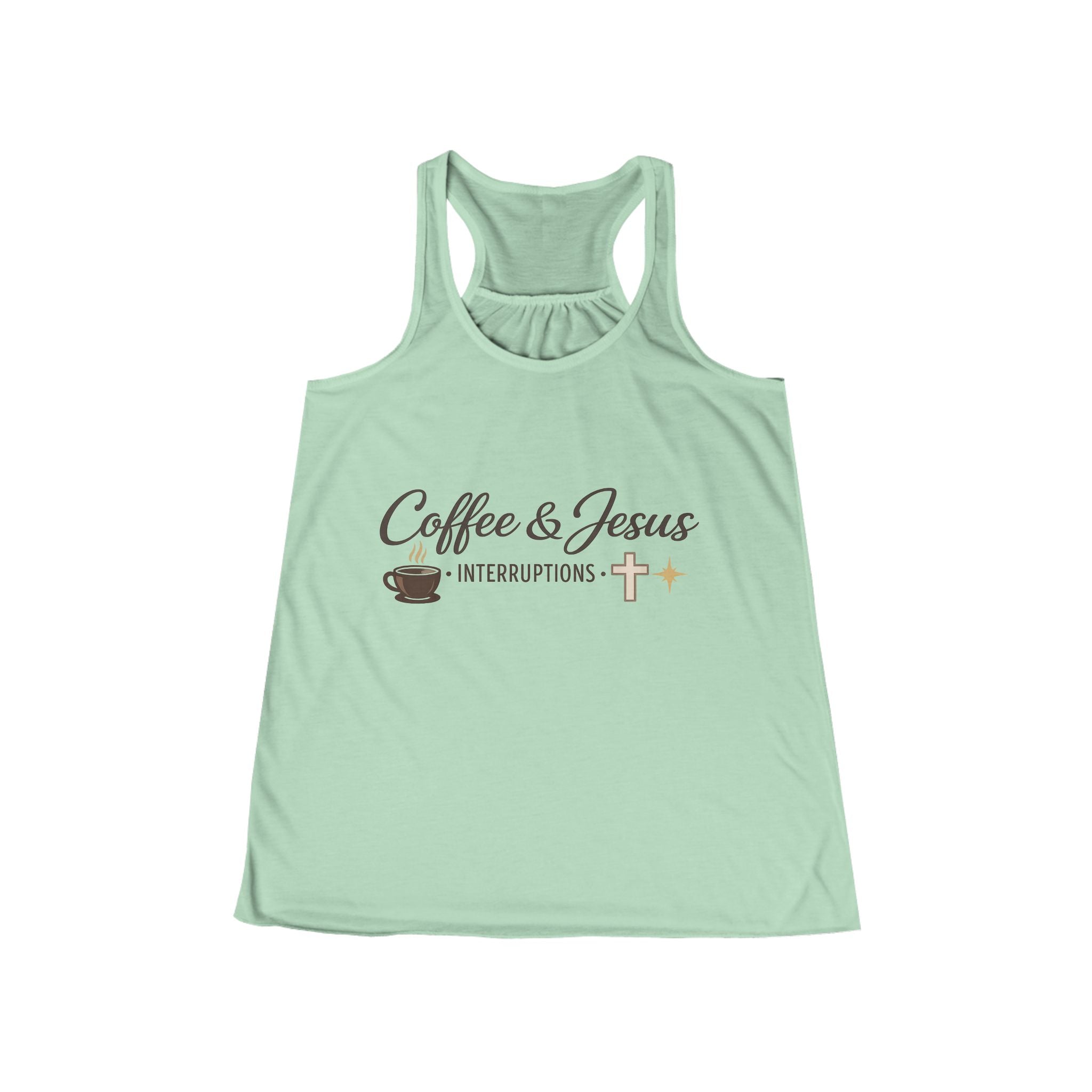 Signature 'Coffee & Jesus Interruptions' Flowy Racerback Tank