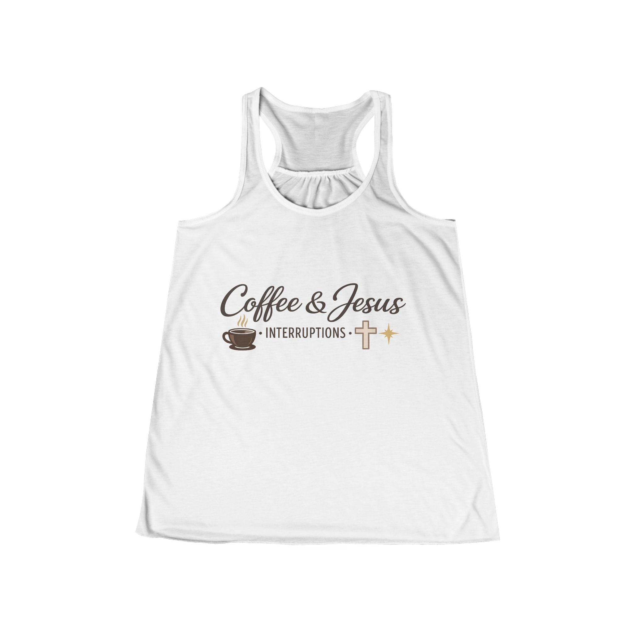 Signature 'Coffee & Jesus Interruptions' Flowy Racerback Tank