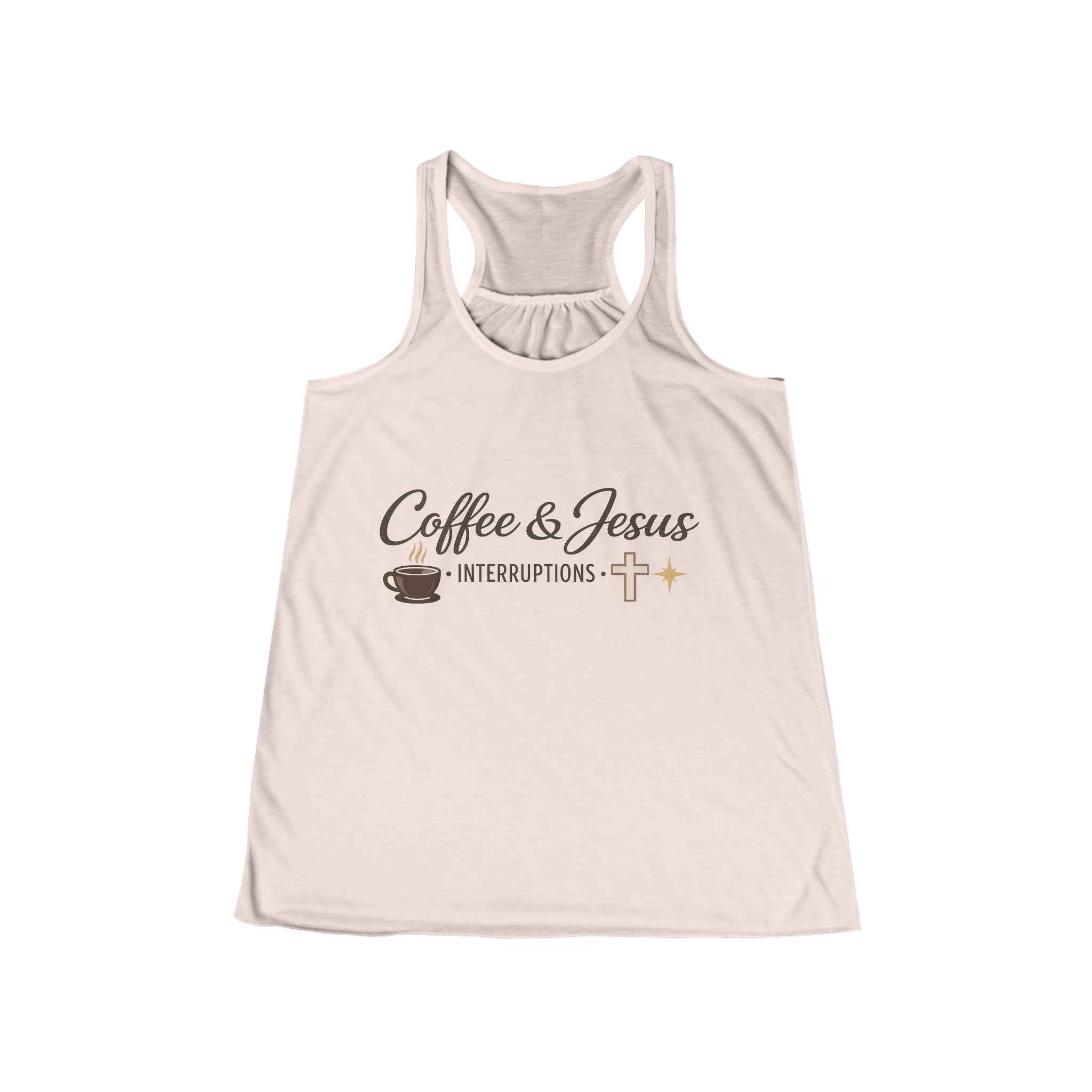 Signature 'Coffee & Jesus Interruptions' Flowy Racerback Tank