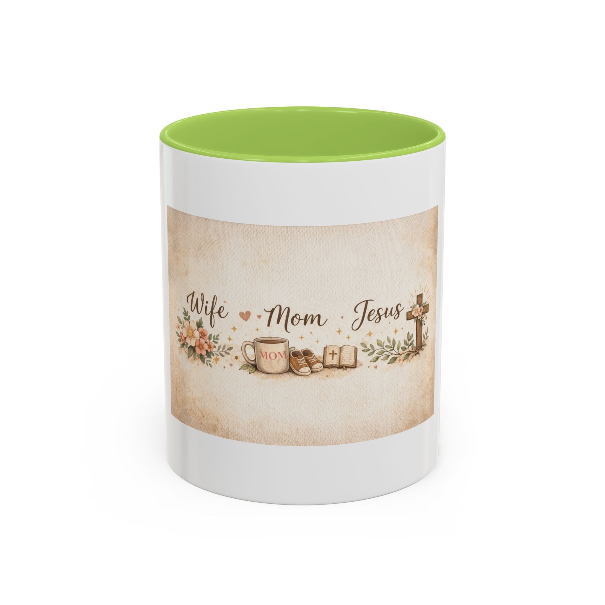'Wife, Coffee, Jesus' Accent Coffee Mug