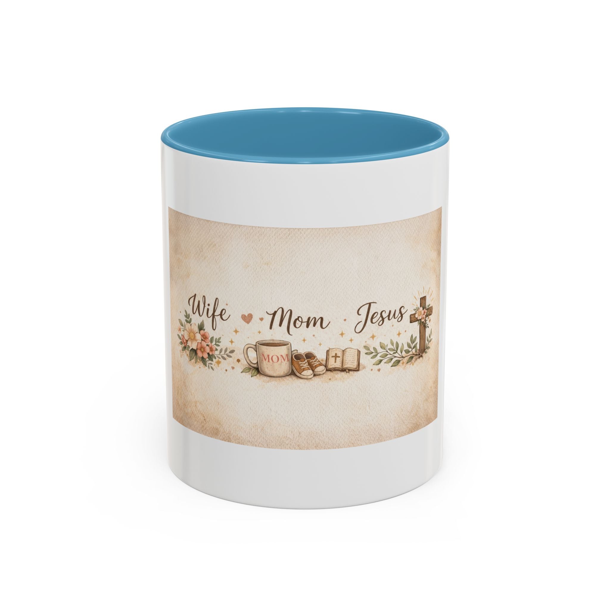 'Wife, Coffee, Jesus' Accent Coffee Mug