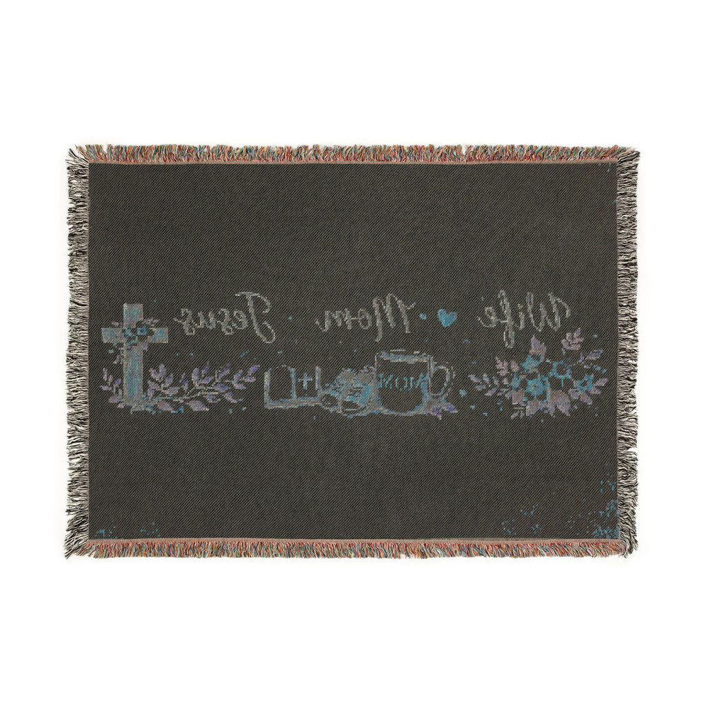 'Wife, Mom, Jesus' Woven Blanket