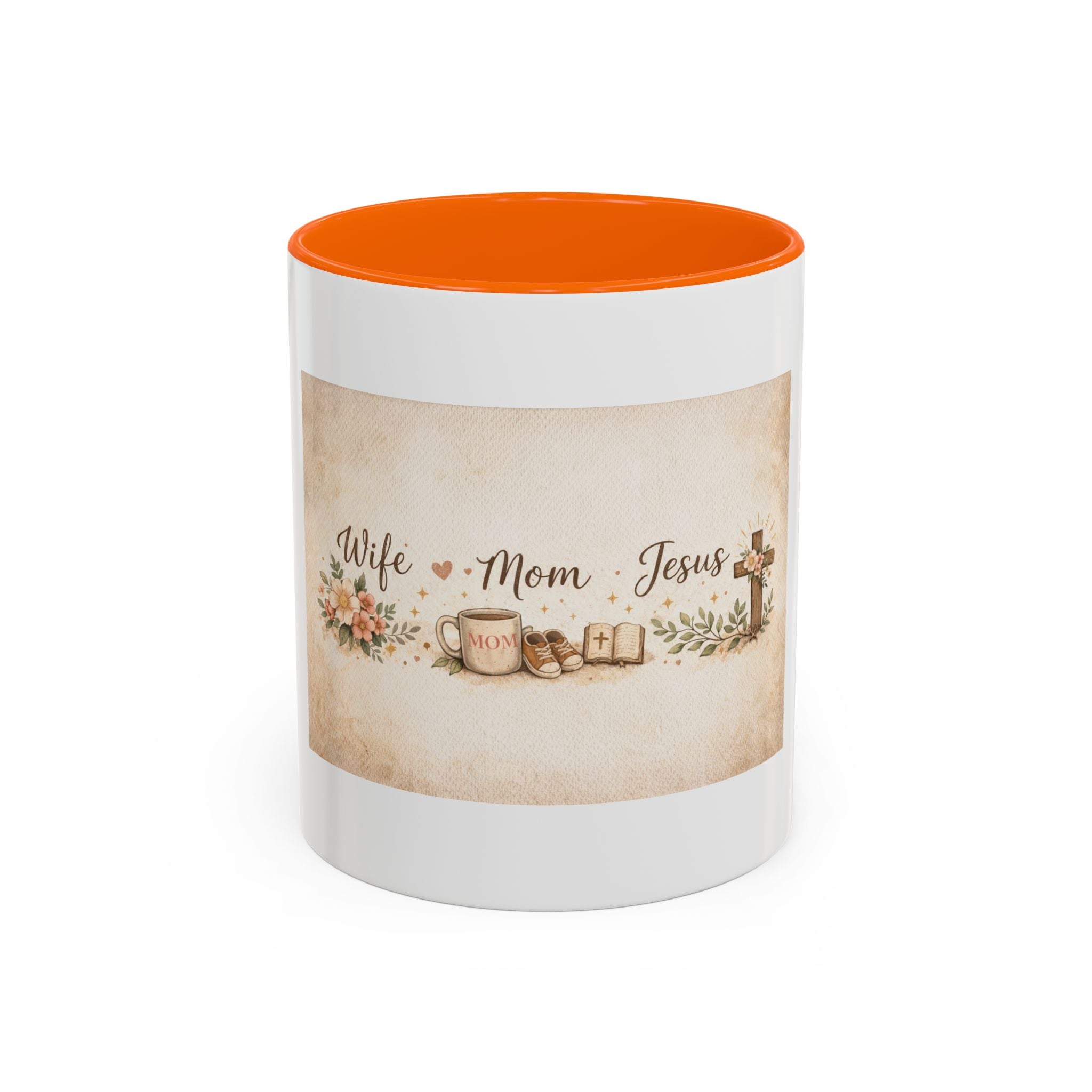 'Wife, Coffee, Jesus' Accent Coffee Mug