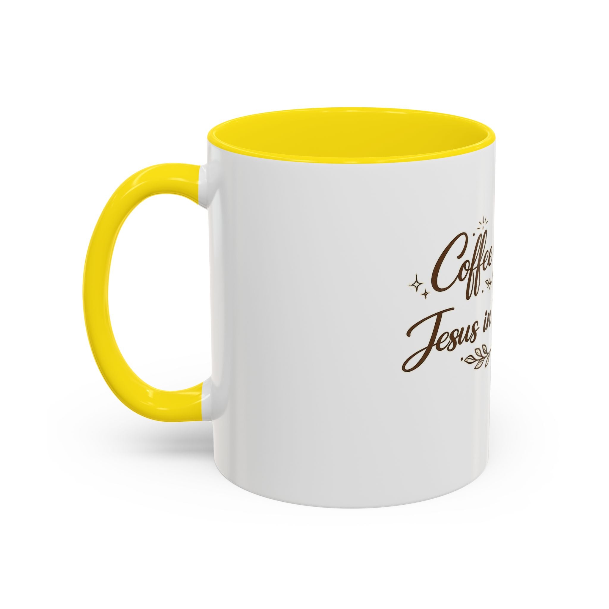 ''Coffee in Hand, Jesus in the Moment' Accent Coffee Mug