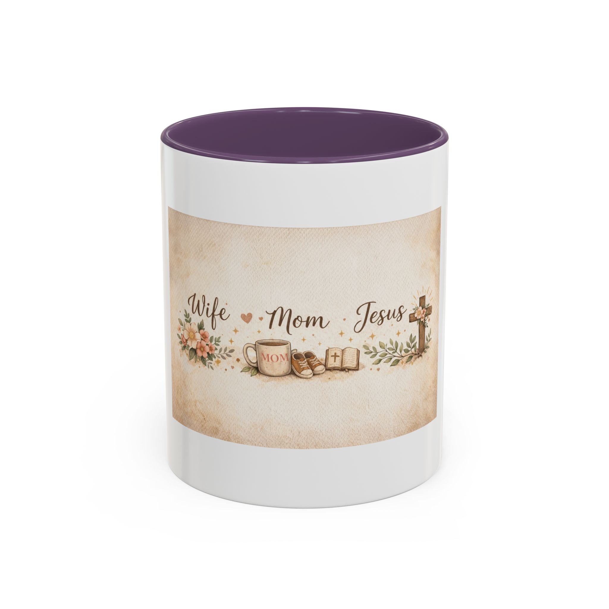 'Wife, Coffee, Jesus' Accent Coffee Mug