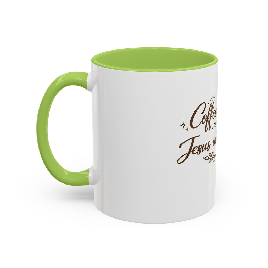 ''Coffee in Hand, Jesus in the Moment' Accent Coffee Mug