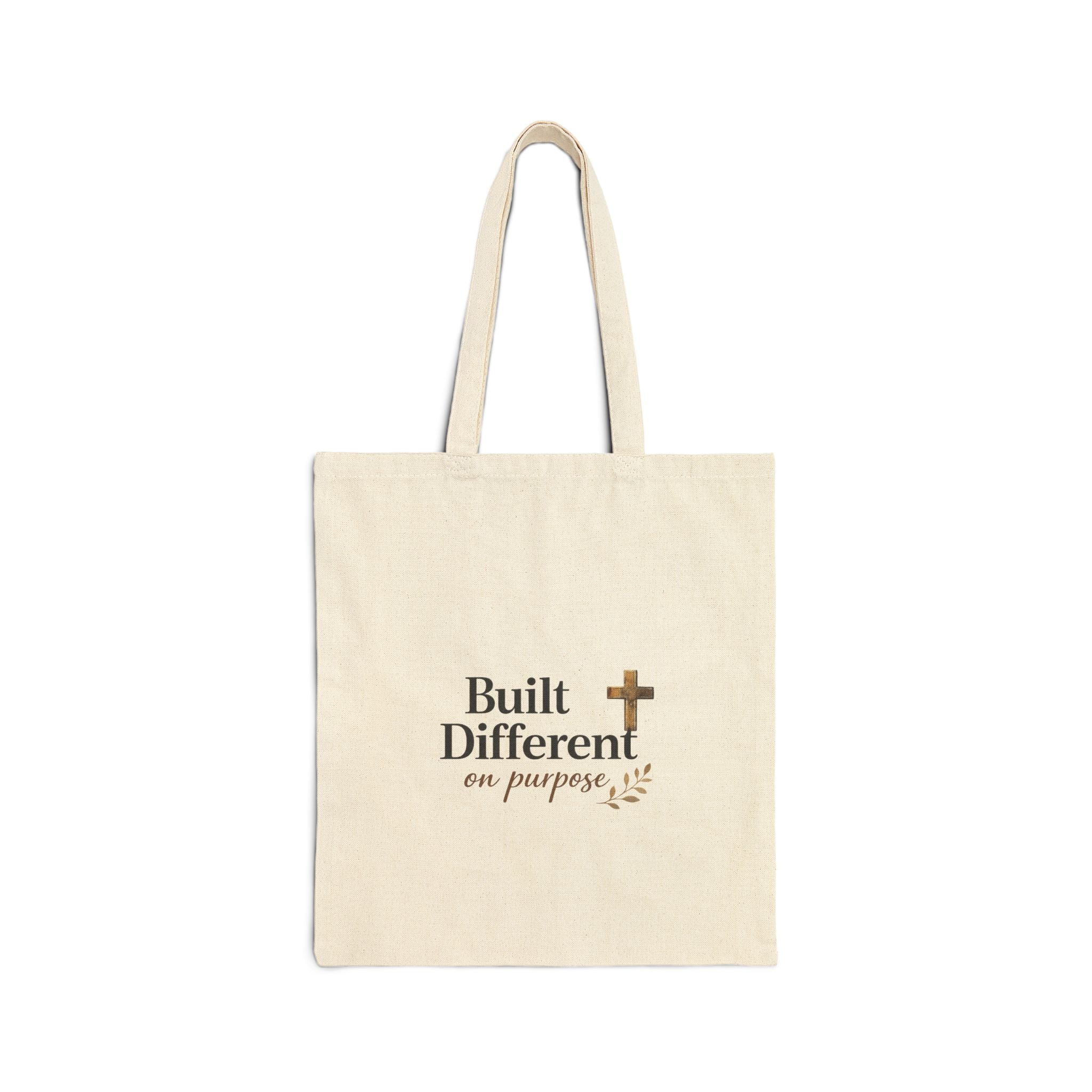 'Built Different' Cotton Canvas Tote Bag
