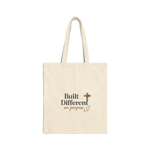 'Built Different' Cotton Canvas Tote Bag