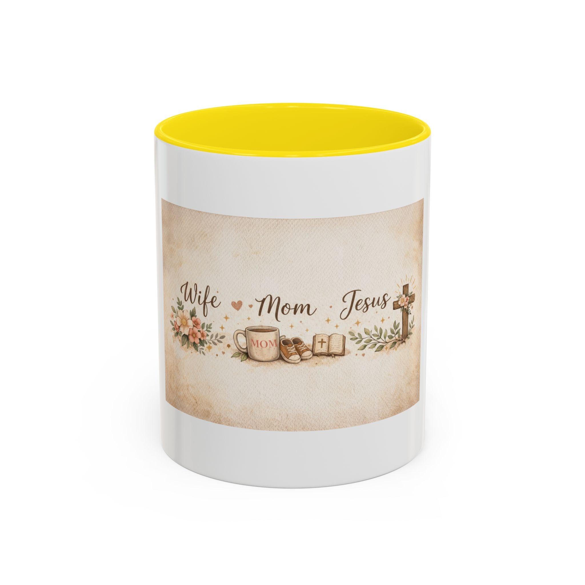 'Wife, Coffee, Jesus' Accent Coffee Mug