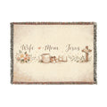 'Wife, Mom, Jesus' Woven Blanket