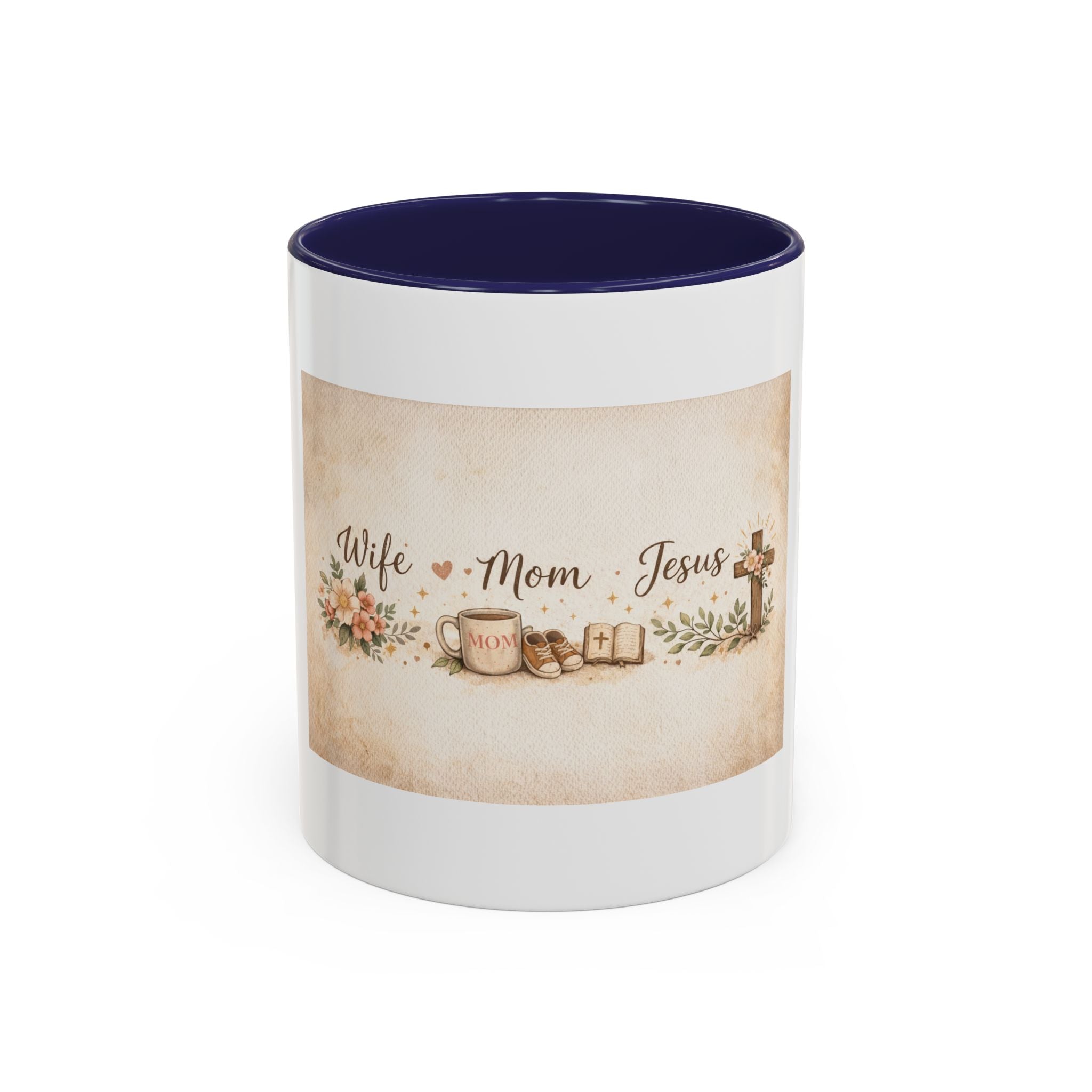 'Wife, Coffee, Jesus' Accent Coffee Mug