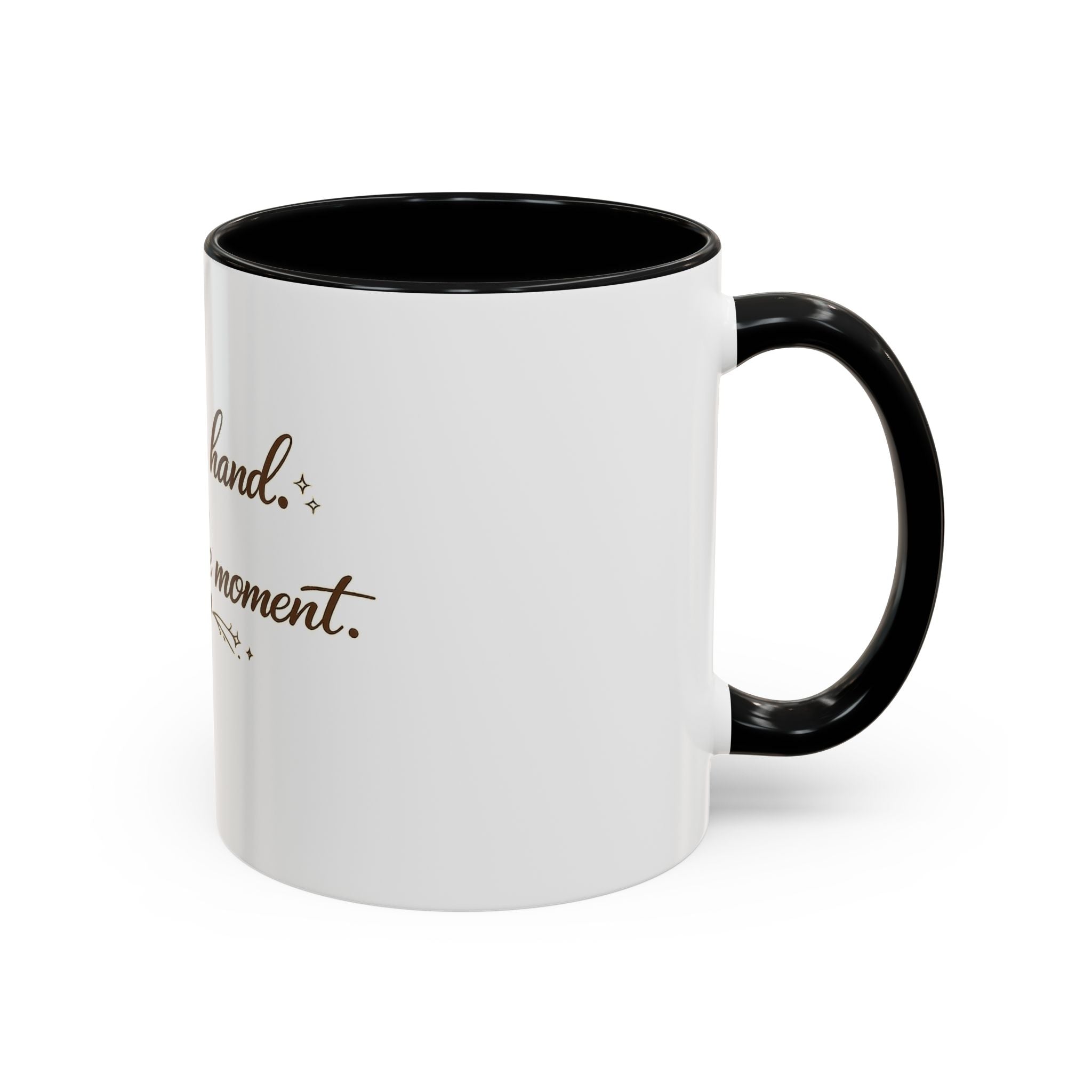''Coffee in Hand, Jesus in the Moment' Accent Coffee Mug