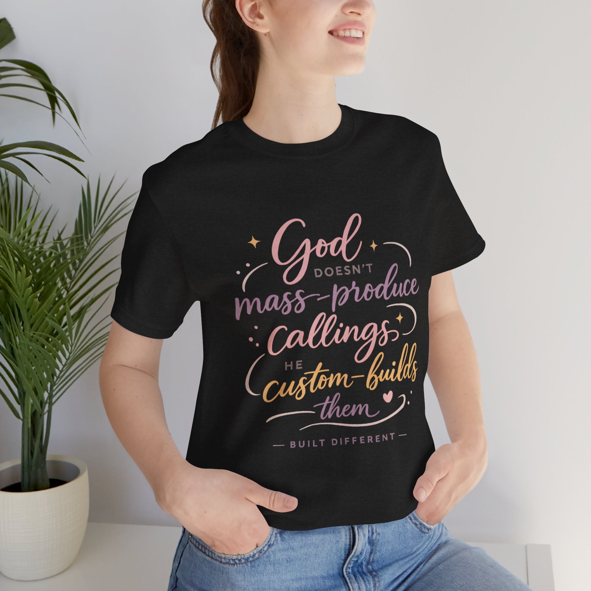 'God Doesn't Mass Produce' Jersey Short Sleeve Tee