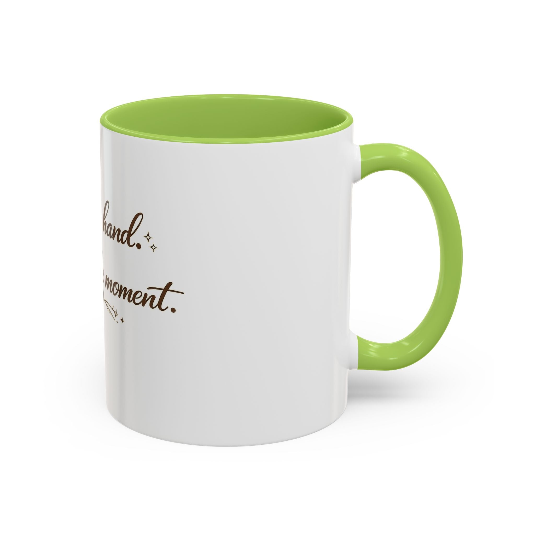 ''Coffee in Hand, Jesus in the Moment' Accent Coffee Mug