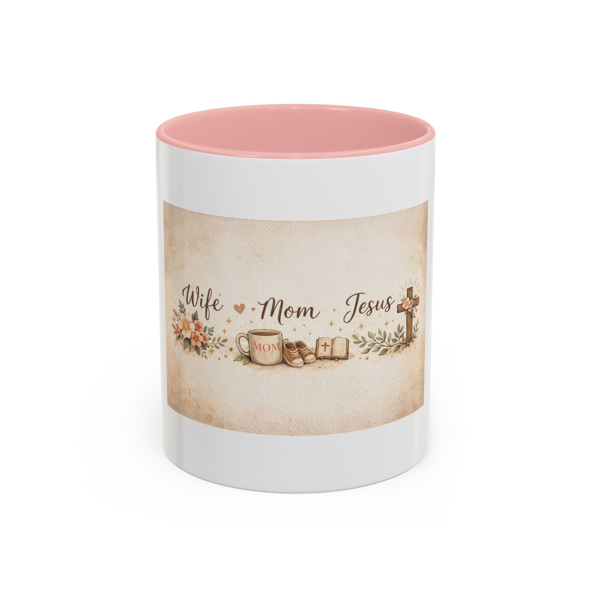 'Wife, Coffee, Jesus' Accent Coffee Mug