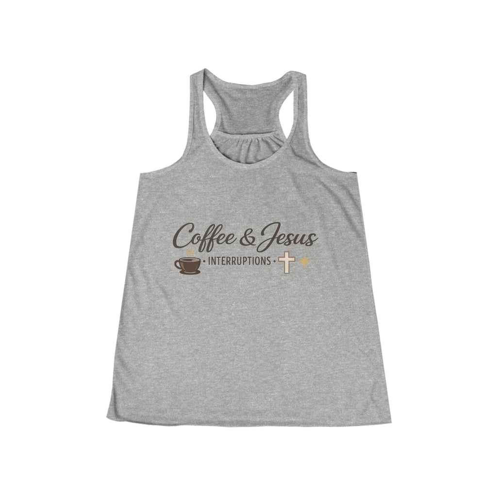 Signature 'Coffee & Jesus Interruptions' Flowy Racerback Tank