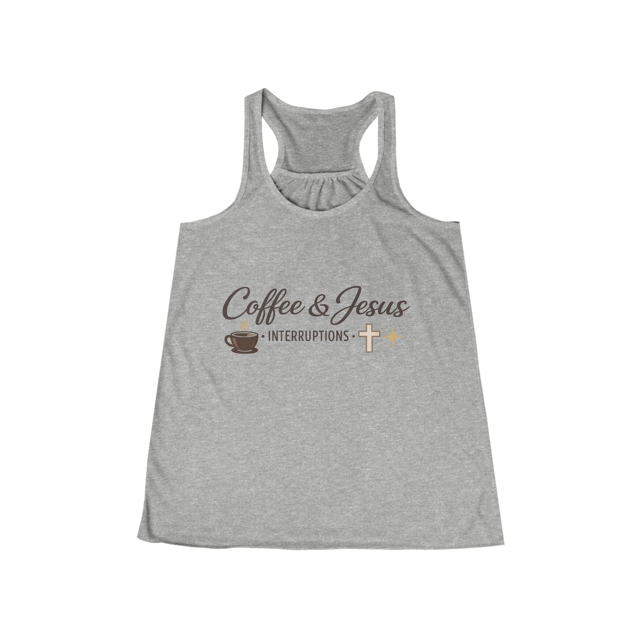 Signature 'Coffee & Jesus Interruptions' Flowy Racerback Tank